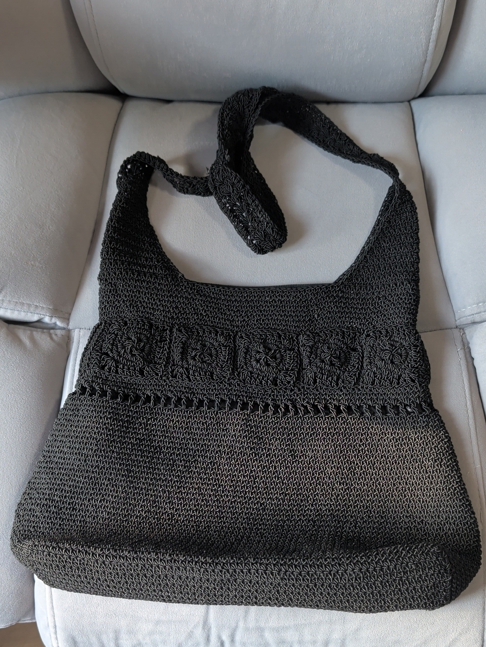 Black Crochet Shoulder Bag